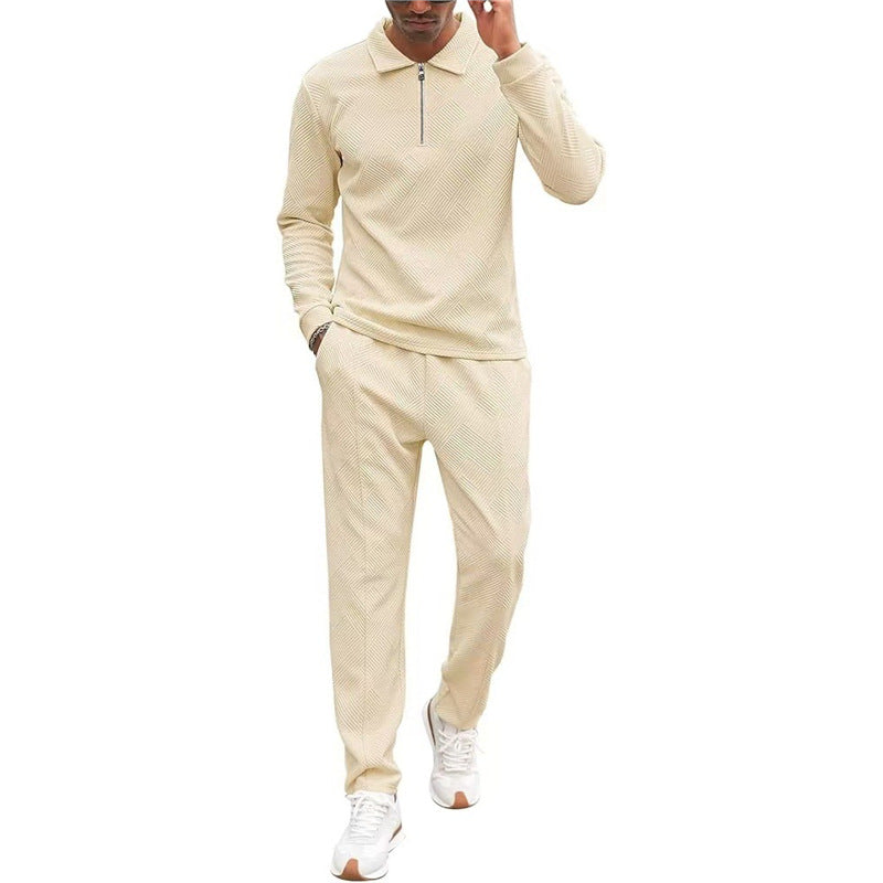 Herren lässiges Freizeit-Sweat-Set mit strukturiertem Obermaterial Echoarchiv