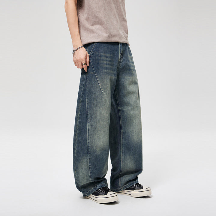 Herren Weite Baggy-Jeans mit hohem Bund, konischer Knöchelpassform und elastischem Tunnelzug Echoarchiv