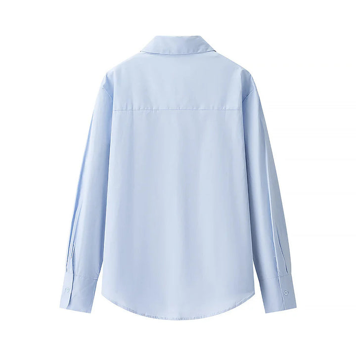 Damen nan Rüschen-Hemdbluse aus Baumwollmix, langärmlig und leicht oversized Echo Archiv