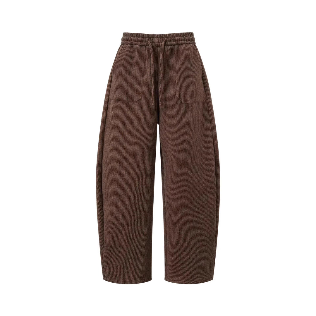 Damen Weitgeschnittene Cord-Hose mit elastischem Bund Echoarchiv