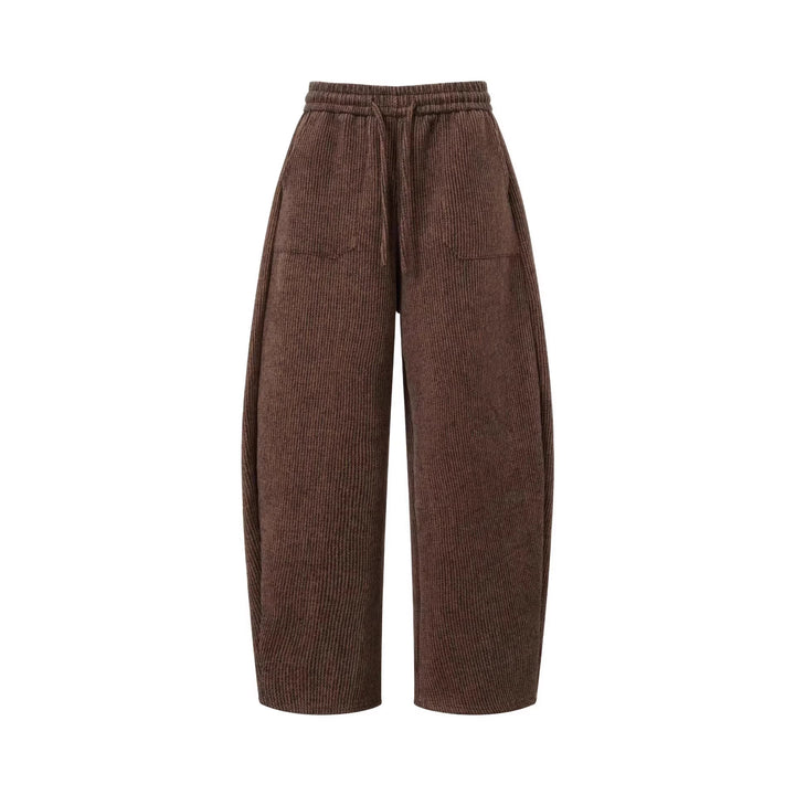 Damen Weitgeschnittene Cord-Hose mit elastischem Bund Echoarchiv