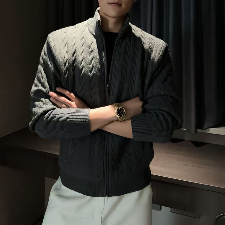 Herren Strickjacke mit übergroßem Kragen Echoarchiv