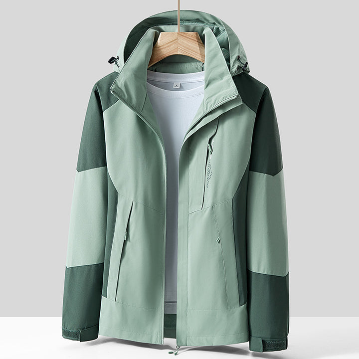 Unisex Atmungsaktive Softshell-Outdoorjacke im Colorblock-Design mit regulierbarer Kapuze und verdecktem Zweiwege-Reißverschluss Echo Archiv