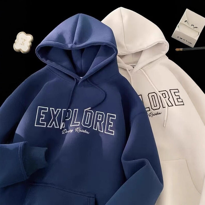 Unisex Oversized Kapuzenpullover mit Schriftzug Echoarchiv