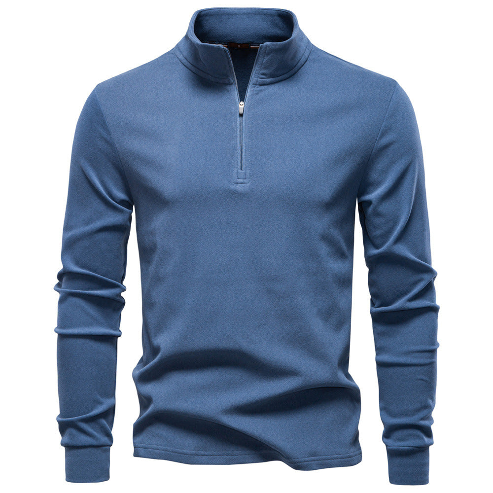 Herren funktionaler Sweatshirt mit hohem Kragen und kurzem Reißverschluss Echoarchiv