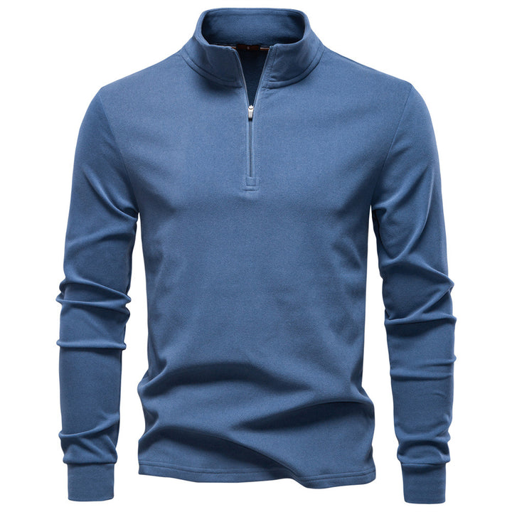 Herren funktionaler Sweatshirt mit hohem Kragen und kurzem Reißverschluss Echoarchiv