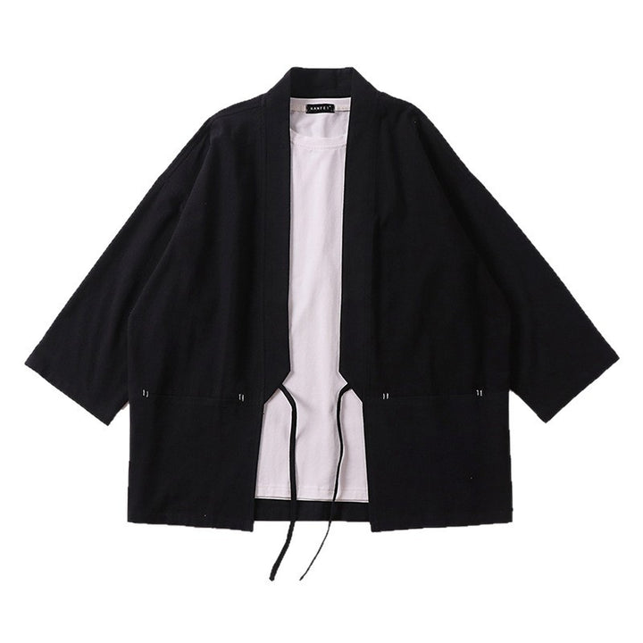 Unisex Kimono-Haori-Jacke mit Bindegürtel und dreiviertelärmeln Echoarchiv