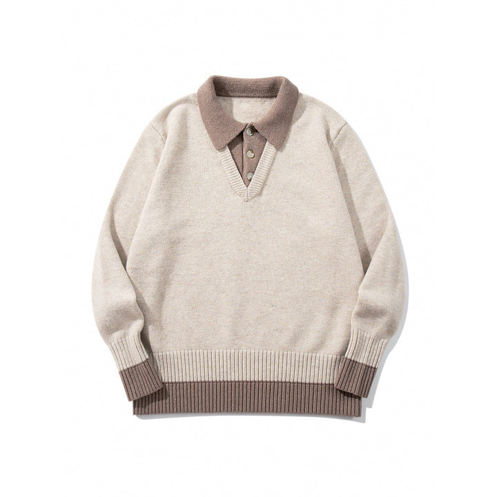 Herren Oversized Feinstrick-Polo mit kontrastbesetztem Hemdkragen und Rippenbündchen Echo Archiv