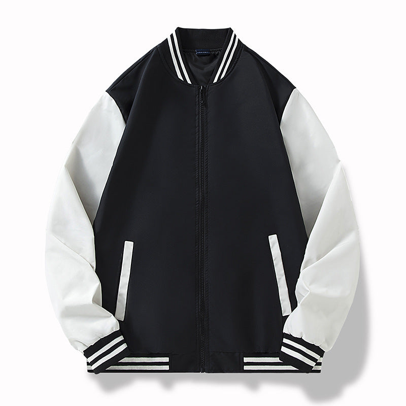 Herren College-Bomberjacke im Varsity-Stil mit kontrastierenden Ärmeln und gerippten Saumbündchen Echo Archiv
