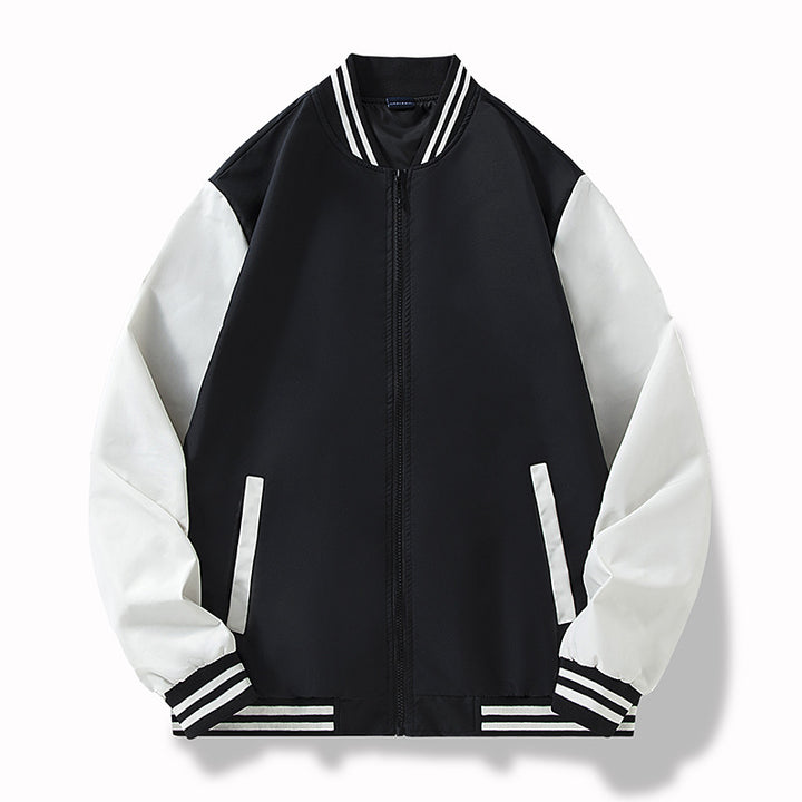 Herren College-Bomberjacke im Varsity-Stil mit kontrastierenden Ärmeln und gerippten Saumbündchen Echo Archiv