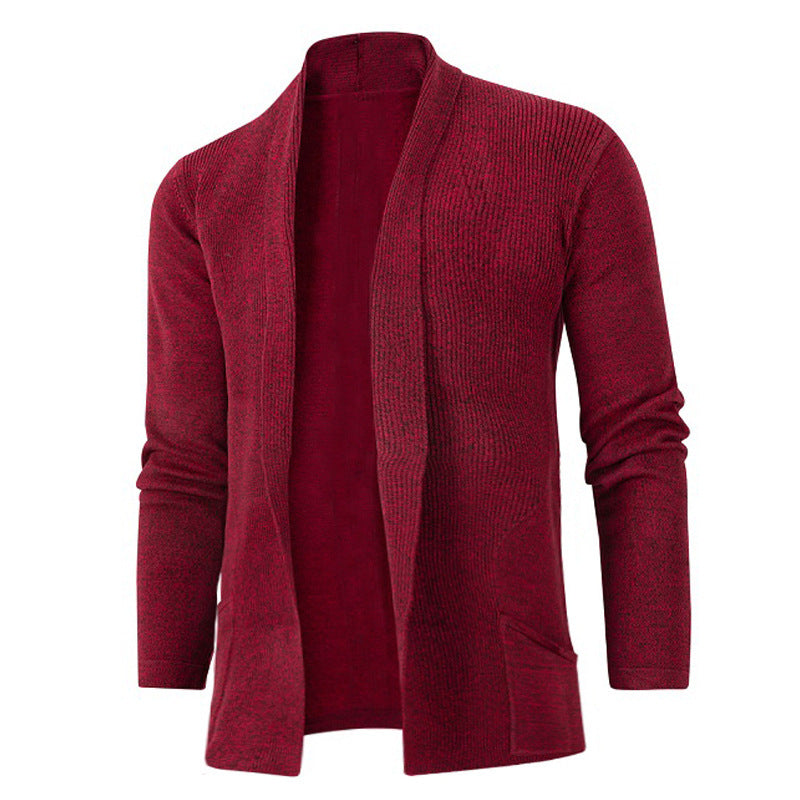 Herren modische Strickjacke mit offenem Schnitt und praktischen Taschen Echoarchiv