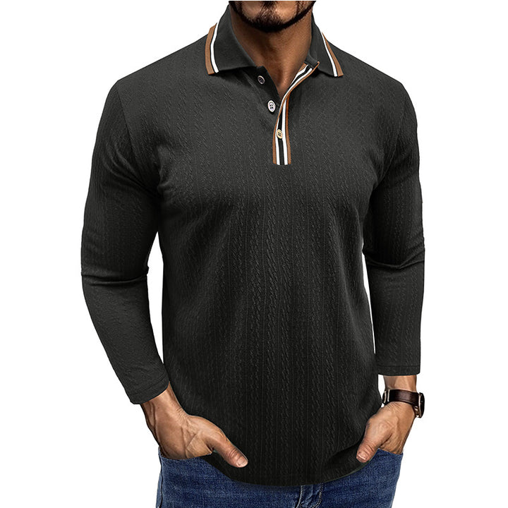 Herren Poloshirt mit strukturierter Oberfläche und modischem Kragen Echoarchiv