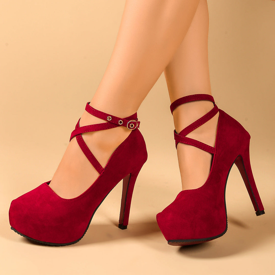 Damen High-Heels mit raffiniertem Riemendesign und geschwungenem Absatz Echoarchiv