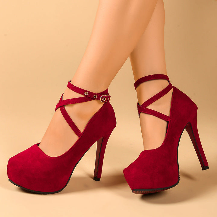 Damen High-Heels mit raffiniertem Riemendesign und geschwungenem Absatz Echoarchiv