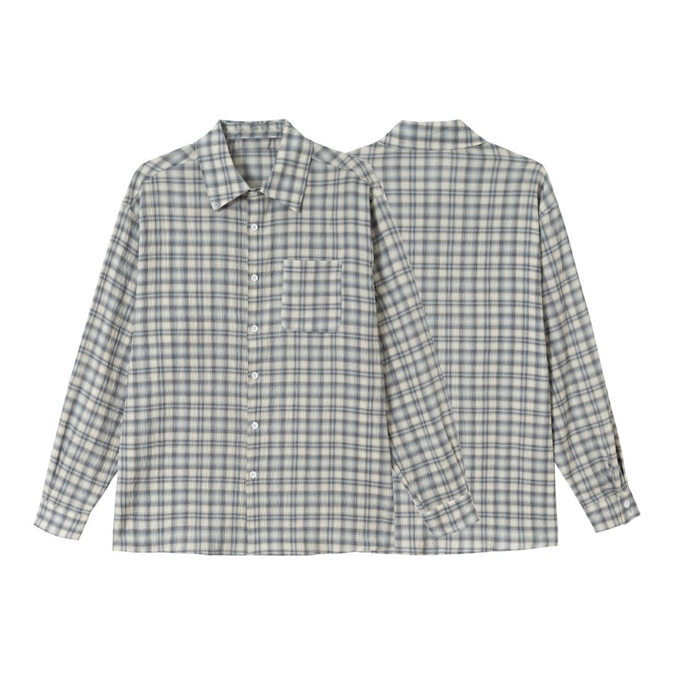 Unisex Karo-Relax-Hemd im Oversized-Look mit Brustpatch und Soft‑Touch Baumwollmix Echoarchiv