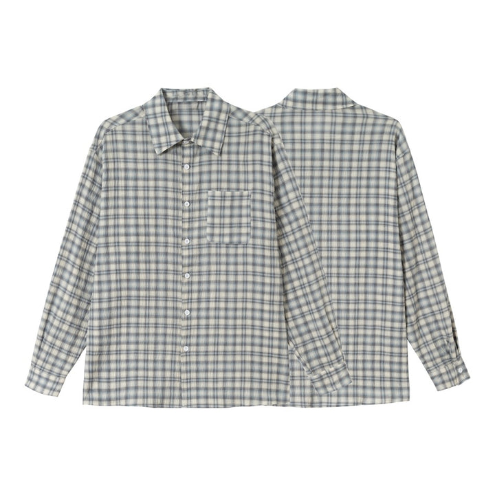 Unisex Karo-Relax-Hemd im Oversized-Look mit Brustpatch und Soft‑Touch Baumwollmix Echoarchiv