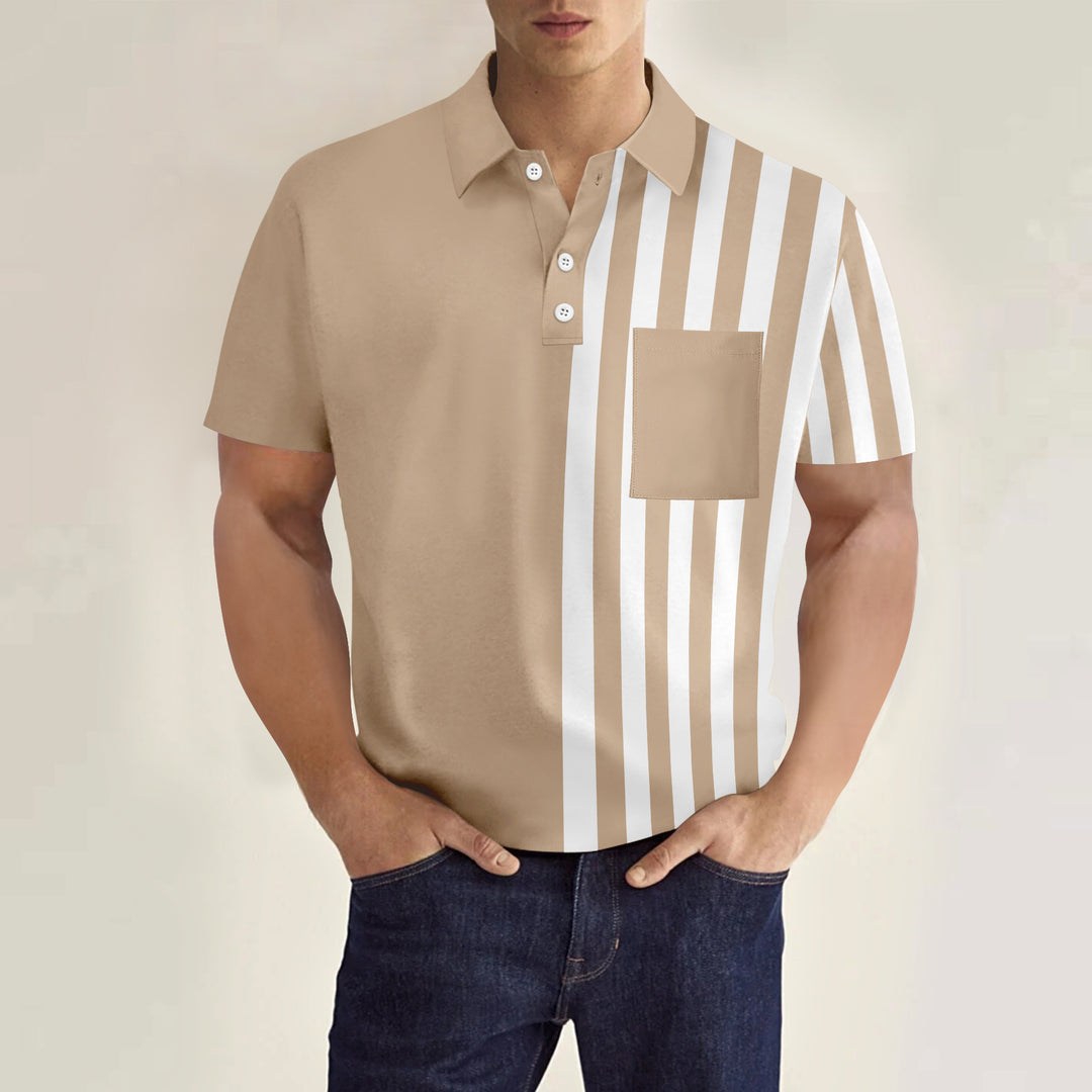 Herren Casual Poloshirt mit Farbverlauf und Brusttasche Echoarchiv