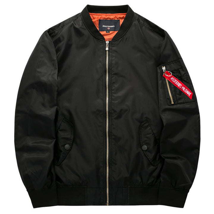 Herren Moderne Nylon-Bomberjacke mit kontrastierendem Innenfutter, Ärmel-Reißverschlusstasche und Rippbündchen Echo Archiv