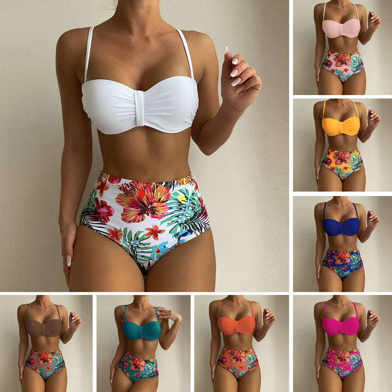 Damen Hoch taillierter Bikini mit eleganter Raffung Echo Archiv