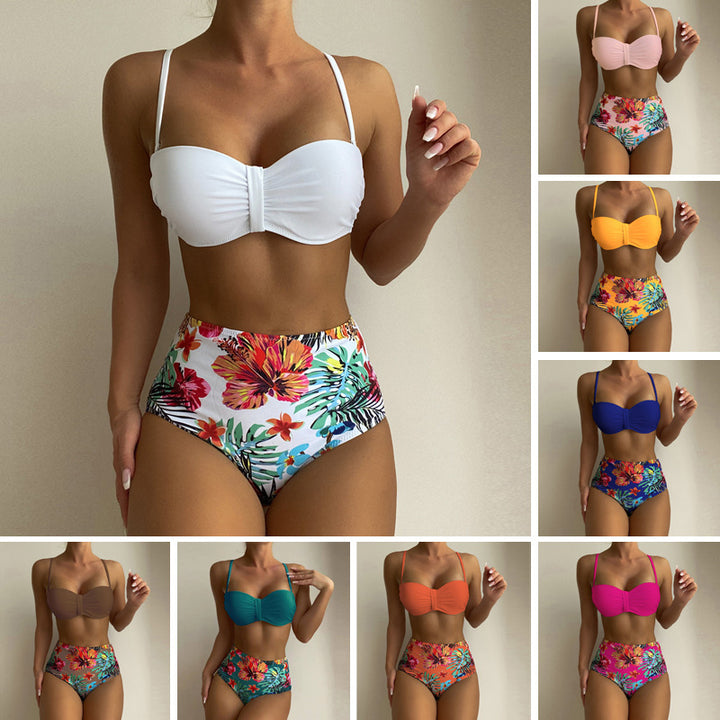 Damen Hoch taillierter Bikini mit eleganter Raffung Echo Archiv
