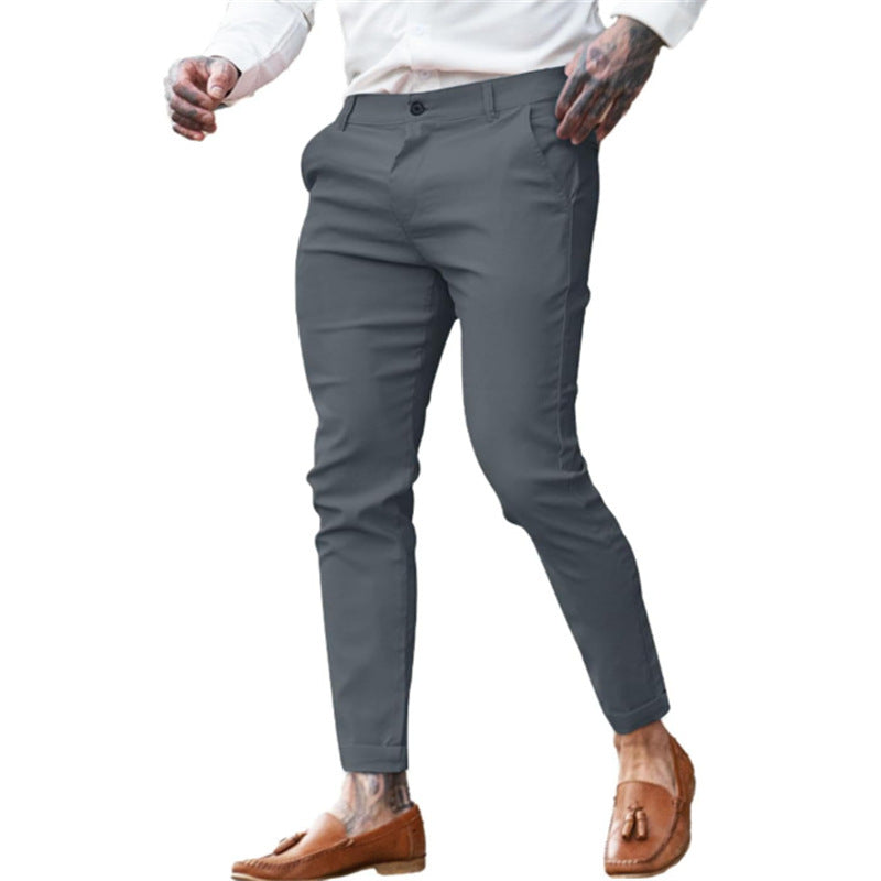 Herren elegante Slim-Fit Businesshose mit elastischem Bund und praktischen Taschen Echoarchiv