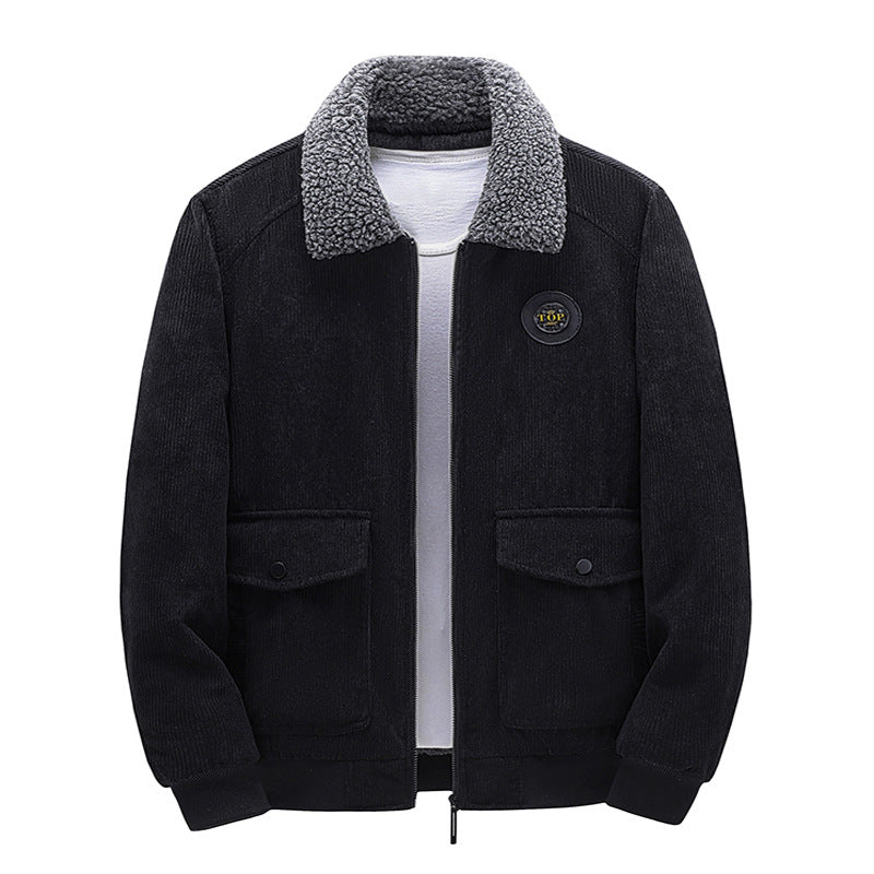 Herren Lässige Cordjacke mit Teddykragen Echo Archiv