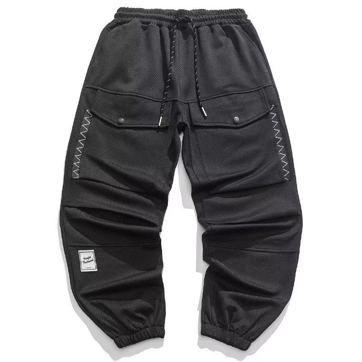 Herren weite Cargo-Jogginghose mit Kordelzug Klapptaschen und elastischen Bündchen Echoarchiv