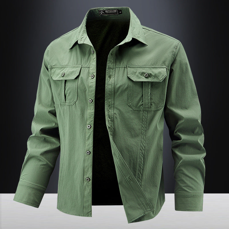 Herren Lässige Hemdjacke mit Brusttaschen Echo Archiv