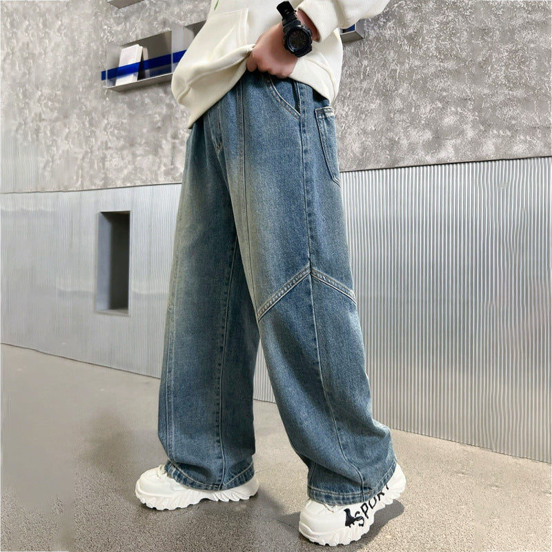 Unisex weite Jeans mit stilvollen Kontrastnähten Echo Archiv