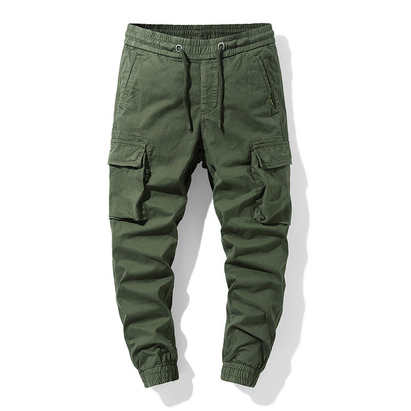 Herren Stretch-Canvas Cargo-Jogger mit elastischem Bund, Multifach-Taschen und Kordelzug Echo Archiv