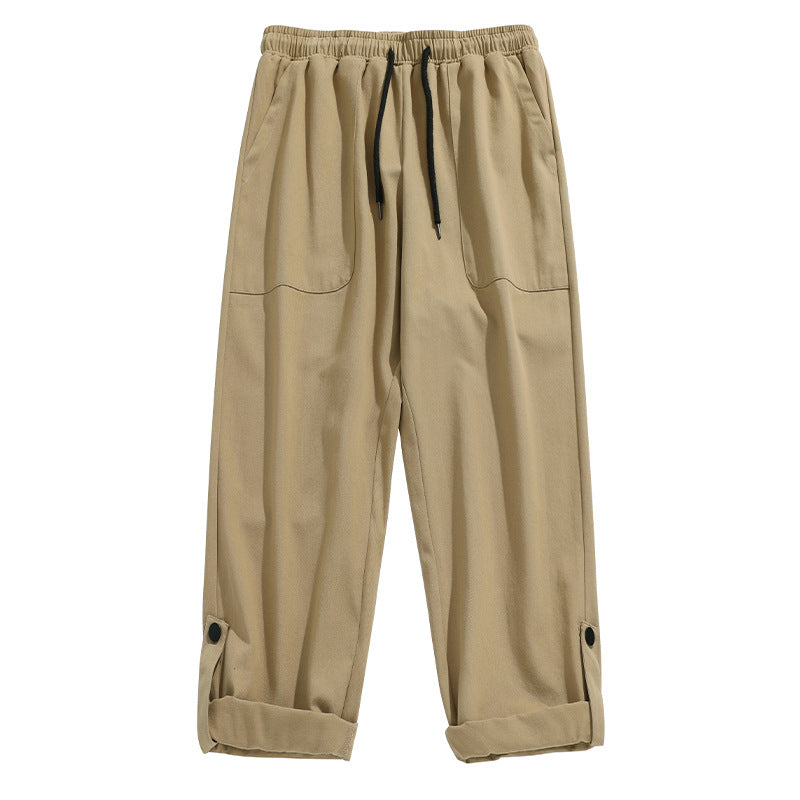 Unisex Locker geschnittene Baumwollmix-Freizeithose mit elastischem Bund, Tunnelzug und aufgesetzten Taschen Echo Archiv