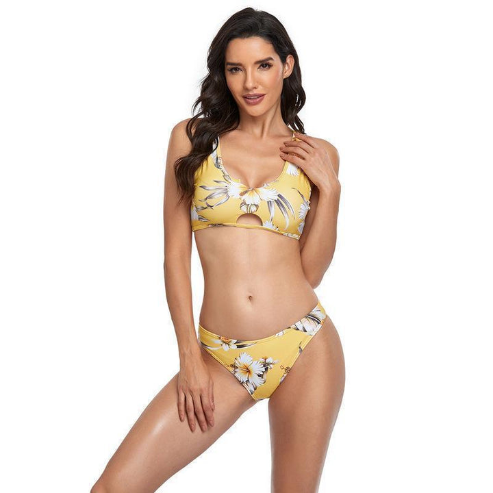 Damen Bikini-Set mit floralem Design und modernem Cut-Out Echo Archiv