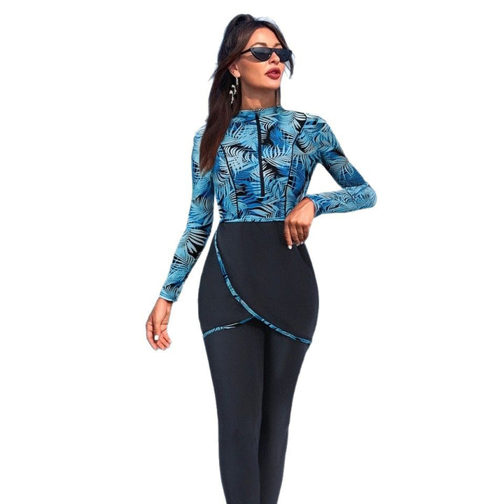 Damen Eleganter Surfanzug mit langem Arm und Wickelrock Echo Archiv