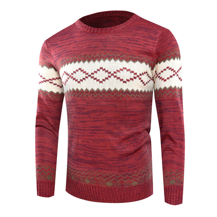 Herren Strickpullover mit modernem geometrischen Muster Echoarchiv