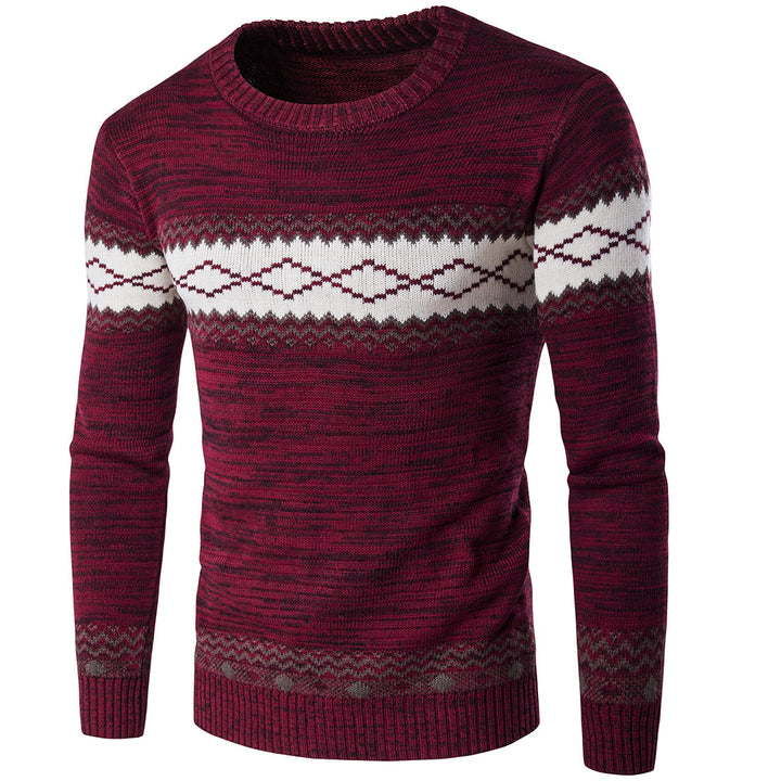 Herren modischer Strickpullover mit traditionellem Norwegermuster Echoarchiv
