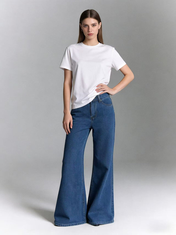 Damen nan hochwertiges Rundhals-Basicshirt aus Bio-Baumwolle mit Regular-Fit und verstärkten Nähten Echo Archiv