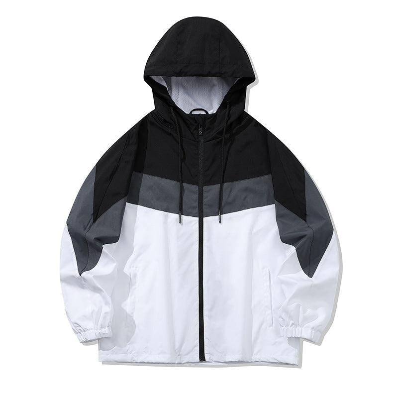 Herren Sportliche Übergangsjacke mit hohen Kragen und Farbblockdesign Echo Archiv