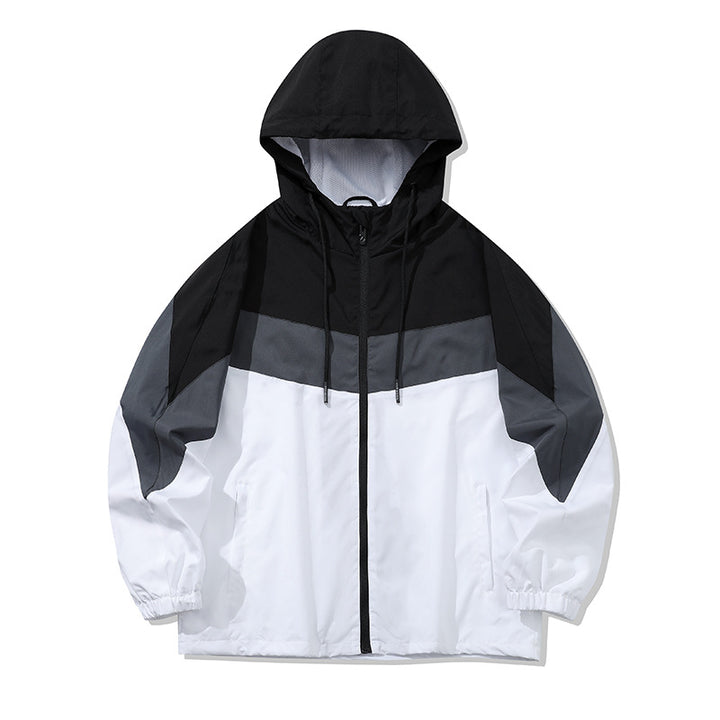 Herren Sportliche Übergangsjacke mit hohen Kragen und Farbblockdesign Echo Archiv