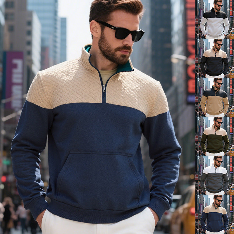Herren Freizeit Pullover mit Stehkragen und Reißverschluss Echoarchiv