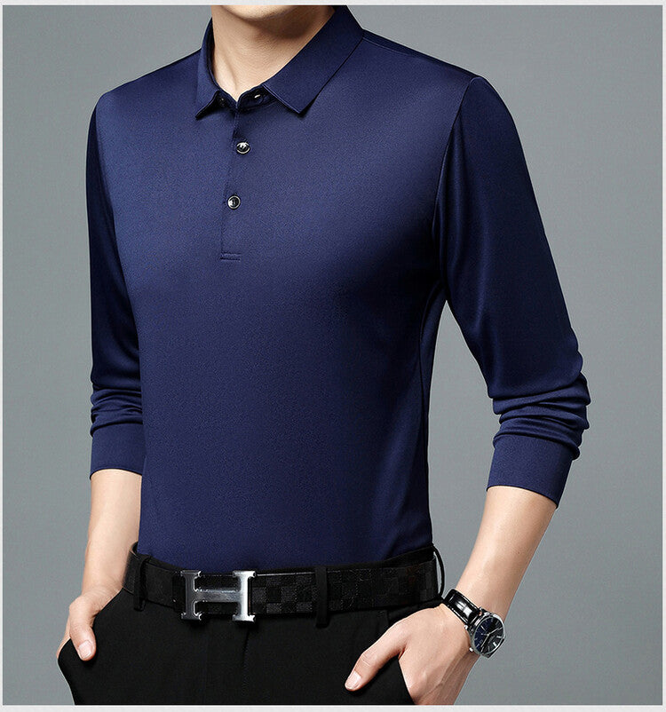 Herren atmungsaktives Langarm Poloshirt mit feuchtigkeitsregulierendem Material Echoarchiv