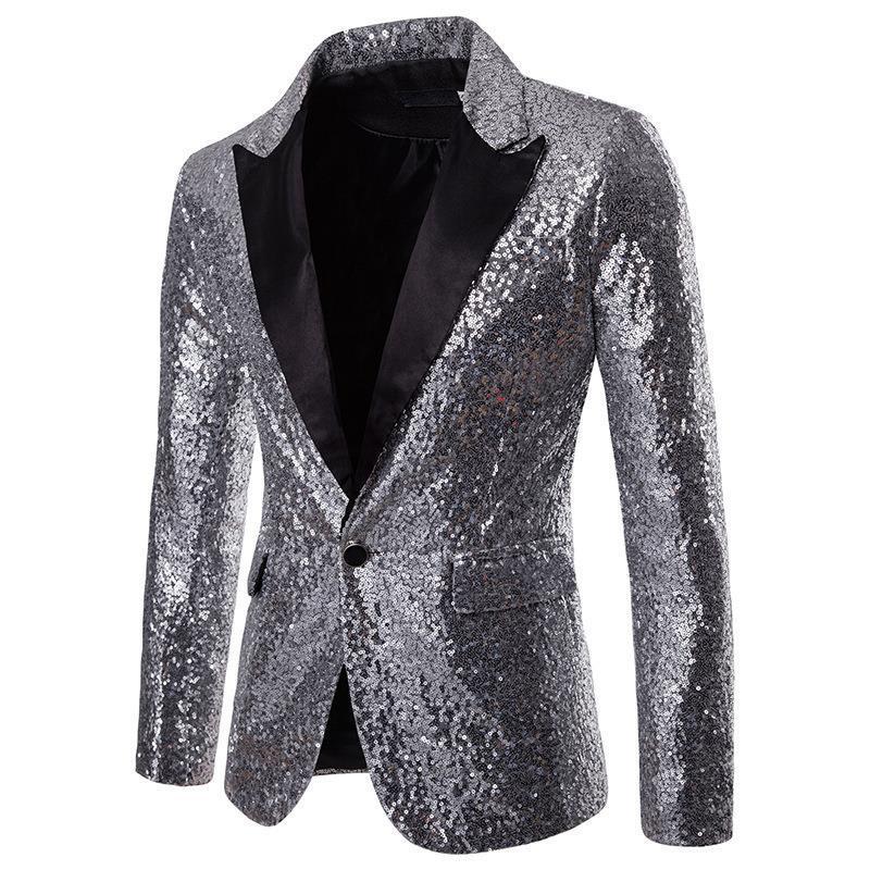 Herren Paillettenblazer mit schimmerndem Finish und elegantem Schnitt Echoarchiv