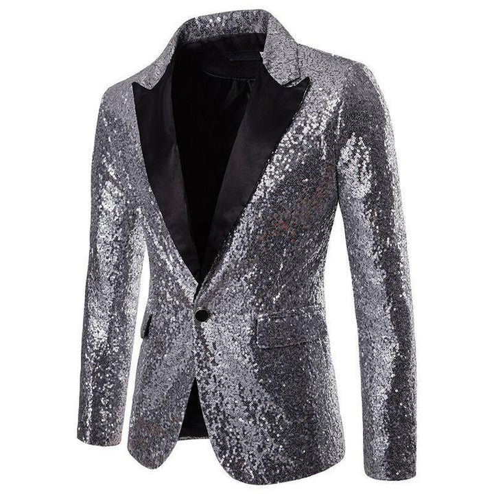 Herren Paillettenblazer mit schimmerndem Finish und elegantem Schnitt Echoarchiv