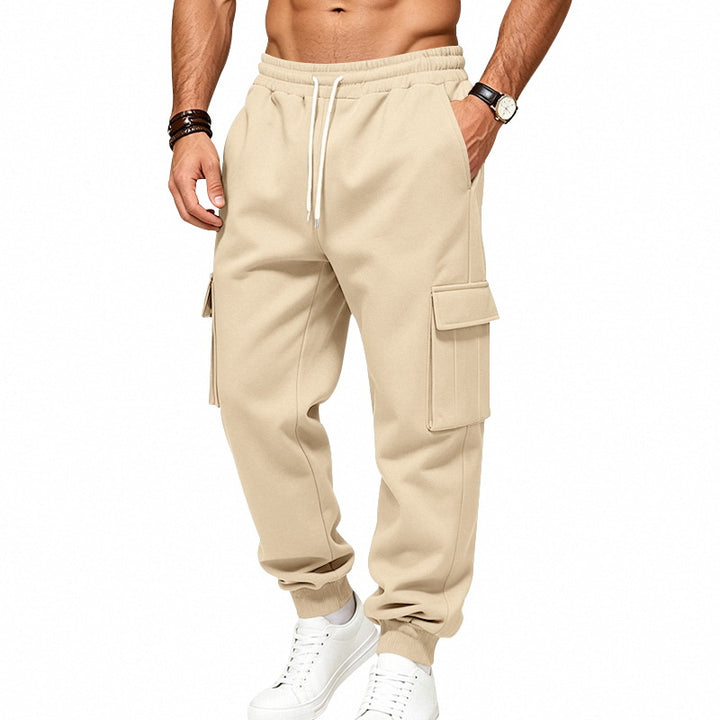 Herren Cargo-Jogginghose aus Sweat mit Kordelzug, elastischen Bündchen und großen Klappentaschen Echoarchiv