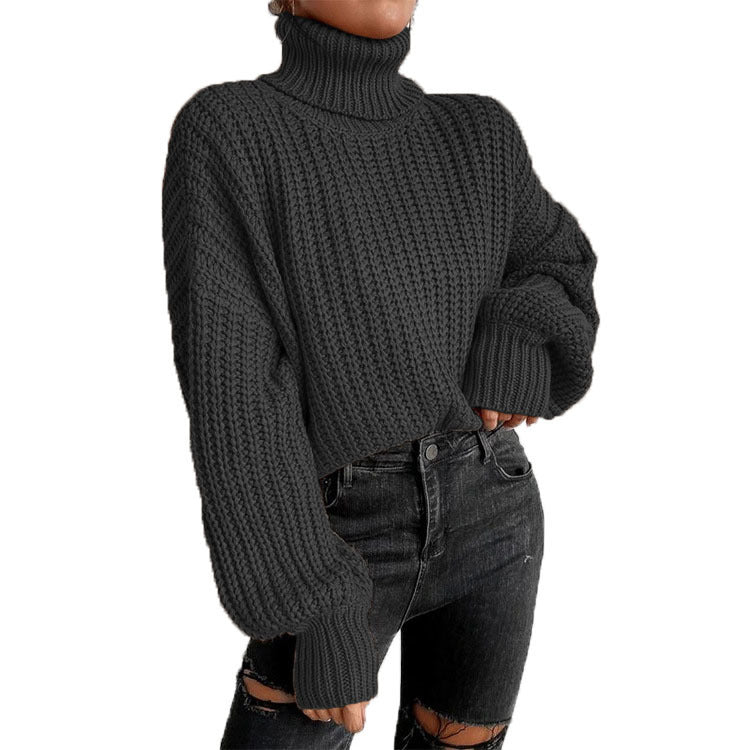 Damen nan grober Rollkragenpullover mit Oversize-Ärmeln und gerippten Bündchen Echo Archiv
