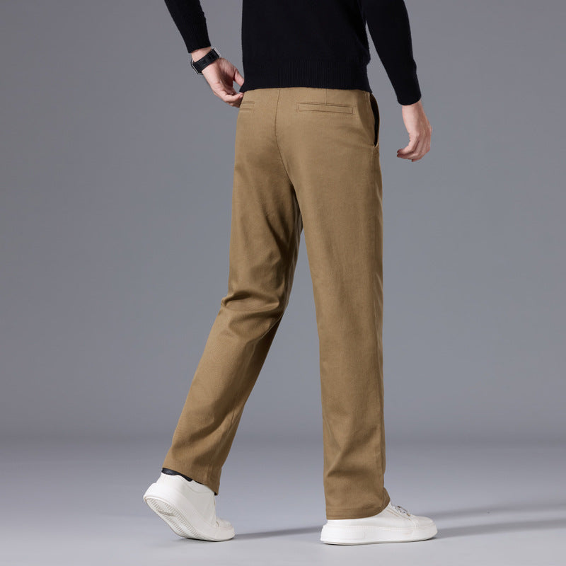 Herren Gerade geschnittene Chinohose mit elastischem Bund und Bügelfalte Echo Archiv