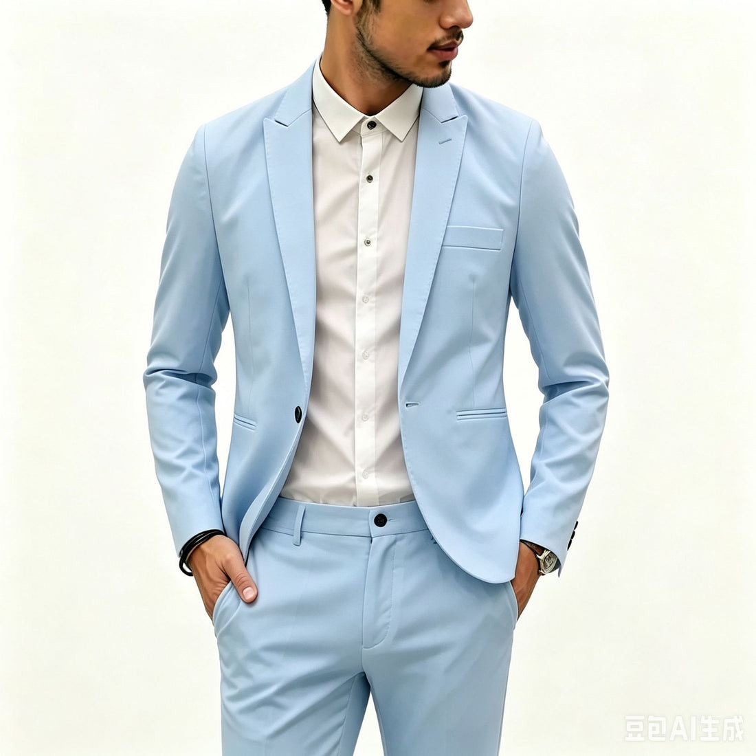 Herren Zweiteiliges Slim‑Fit Anzugset mit schmalem Revers und Stretchgewebe Echo Archiv