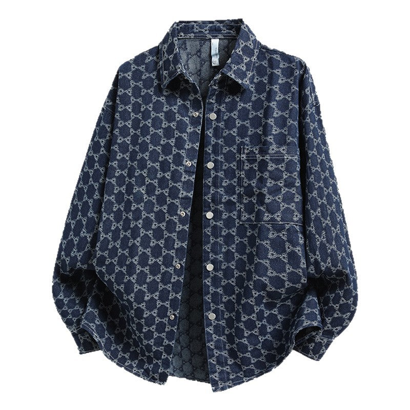 Herren lässige Overshirtjacke mit einzigartigem Muster Echoarchiv