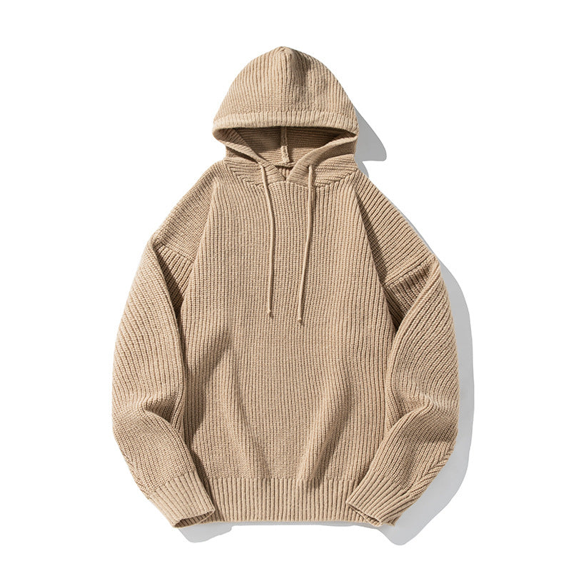 Unisex Grobgestrickter Oversize Kapuzenpullover mit Rippbündchen und Tunnelzug Echo Archiv