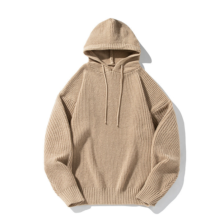 Unisex Grobgestrickter Oversize Kapuzenpullover mit Rippbündchen und Tunnelzug Echo Archiv