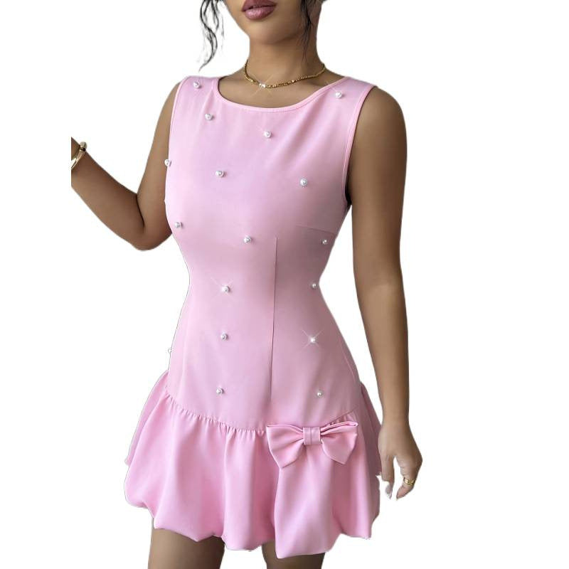 Damen Minikleid mit Perlenapplikationen und Rüschensaum Echo Archiv